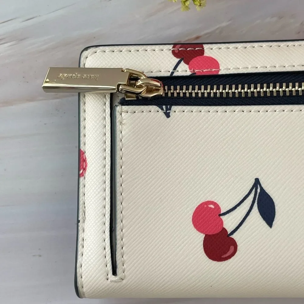 Kate spade dancing cherry darci Stacy slim bifold wallet NEW - Picture 4 of 4